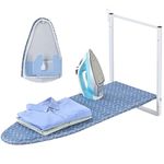 APEXCHASER Wall Mounted Ironing Board with Iron Holder,36.2” x 12.2” Fold Down Ironing Board with 2 Heat Resistant Ironing Covers,for Home, Apartment,Small Spaces,Mounting Hardware Included