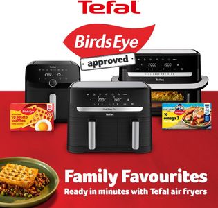 Tefal Easy Fry Dual Zone Digital Air Fryer, 8.3L – 2 Drawers, 8-in-1, Non-Stick, Black