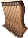 L'eggs womens 10 Pair Everyday Reinforced Toe Knee Highs Pantyhose, Natural, One Size US