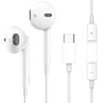 USB C Headphones Earbuds for iPhone 15, Type C Earbuds Wired Earphones (Microphone & Remote Control) Noise Cancelling for iPhone 15 Pro max, lPad Pro, Galaxy S23/S22/S21/S20/Ultra Note10/20, Pixel