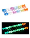 Oufksiyy 14G 16mm 14mm Glow in Dark Flexible Acrylic Straight Tongue Rings Plastic Nipple Ring Retainer Body Piercing Jewelry for Women Men 24PCS(12Pairs 14 Gauge Piercings, Plastic Metal, not known