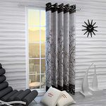 Home Sizzler 1 Piece Elegant Panel Eyelet Polyester Long Door Curtain - 9 Feet, Brown