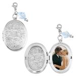 SUPERFINDINGS Bouquet Locket Photo Charms Wedding Bouquet Picture Frame Bouquet Charms Oval 316 Stainless Steel Bride Photo Charms for Bridal Engagement Flower Decorations, 48mm, Stainless Steel, No