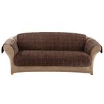 Sure Fit Quilted Velvet Deluxe Sofa Pet Throw, Chocolate