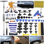 Car Dent Puller Kit with Golden Lifter Dent Remover, Slide Hammer Auto Body Paintless Dent Repair Set and Metal Bridge Puller for Vehicle Dent Removal