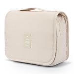 Mossio Makeup Bag, Unisex Multifunction Bottles Grooming Shampoo Travel Toiletry Kit Case TSA Approved Beige 8 Cms