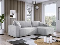 Corner Sofa Bed L-Shape Sofa Bed 'BOSTON' - with storage and FREE ASSEMBLY (Light Grey)