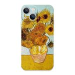 MURLEBAY Case for iPhone 14, Van Gogh Sunflower Yellow Aesthetic Art Phone Case for Women Girls, Soft Slim Phone Cover for iPhone 14(6.1inch)