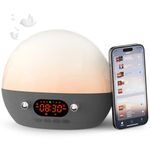 Dekala White Noise Sound Machine for Sleep with 11 Soothing Sounds Sunrise Alarm Clock with Bluetooth Speaker, Auto-Off 5 Timer for Adults Baby Kids App Control Work with Alexa【2.4G WiFi Required】