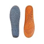 VivoFoot Warm Lambwool Insoles for Winter, Thick Fleece Inserts with Foam Backing, Shock Absorbing Trimmable Shoe Liners for Men & Women (Grey)