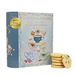 Afternoon Tea Book Biscuits Gift Set - Scottish Shortbread Biscuits Gift Tin, Assorted Biscuit Tins, Luxury Biscuits Hamper Boxes - Novelty British Gifts, Fathers Day Gifts for Dad, Birthday Gift Set