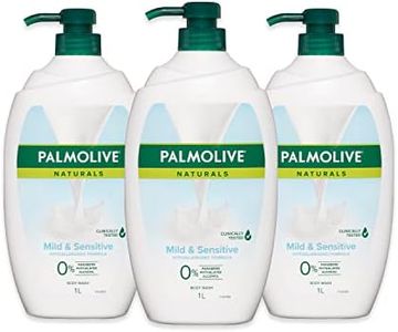 Palmolive Naturals Body Wash 3L (3x1L), Mild and Sensitive, Soap Free Shower Gel, Clinically Tested, Non Irritating, Hypoallergenic, No Parabens or Phthalates