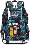 Basketball Player Star Legend Never Ends Multifunction Backpack Travel Student Laptop Daypack Fans Bookbag For Men Women (Sea Blue - Pattern 1)