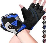 RDX Weight Lifting Gloves Gym Fitness, Anti Slip Padded Palm Grip Protection, Elasticated Breathable, Powerlifting Bodybuilding Workout Strength Training Equipment, Half Finger, Cycling Calisthenics