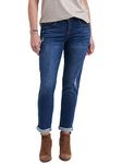 Democracy Women's Petite Ab Solution Girlfriend, Blue Distressed, 8 Petite