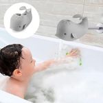 PandaEar Bath Spout Cover, Baby Bathtub Faucet Cover, Baby Shower Protector Cover for Kids Toddlers, Universal Fit -Whale (Gray)