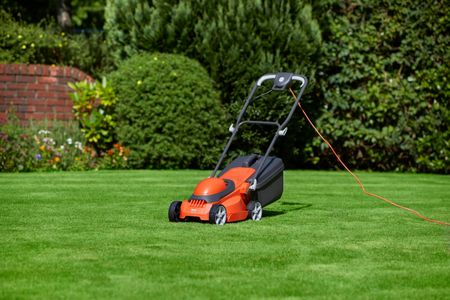 Flymo EasiStore 300R Electric Rotary Lawn Mower – 30cm, 30L, Rear Roller