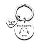 Funny Mum Keychain Gifts Cat Mum Gift Cat Lover Keychain Gifts Cat Owner Gifts Keychain Gifts for Cat Lovers Cute Keychain for Cat Mum Friends Birthday Mother's Day