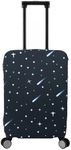 DEMPROS Travel Luggage Cover Protector Stretchy Washable Suitcase Cover, Black-Starrysky, S (18-22 inch Luggage)