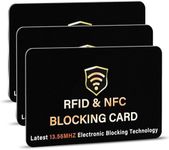 SaiTech IT RFID Blocking Card, One Card Protects Entire Wallet Purse, NFC Contactless Bank Debit Credit Card Protector ID ATM Guard Card Blocker–(Black), Black, 3 Pcs Black, Rf