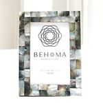 BEHOMA Elegant Mother Of Pearl Handcrafted Picture Photo Frame | Decorative Photo Frame For Living Room, Home & Office Décor, Wall Art Gifting Ideas (Black, 4x6 Inches)