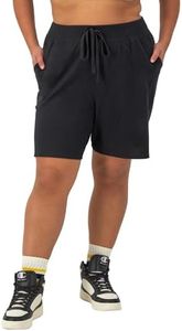 Champion Women's Shorts, Jersey Shorts, Soft, Lightweight, Comfortable Shorts for Women, 5" (Plus Size Available), Black, 2X