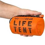 Go Time Gear Life Tent Emergency Survival Shelter – 2 Person Bivy Tent – Use As Survival Tent, Emergency Tent, Survival Bag, Survival Tarp, Bivy Sack - with Survival Whistle & 20FT Paracord (Orange)