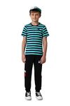 Van Heusen Boys T-Shirt - 100% Cotton - Smart Tech, Easy Stain Release, Anti Stat, Ultra Soft, Moisture Wicking_62005_Navy & Jade Green_7-8 Years