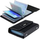 XIDAILINENG-TIYI Credit Card Holder, Credit Card Holder and Credit Card Wallet for Men Women，Each Has 26 Card Slots for Organizers, Credit Card Holders Soft Leather Security Card Pack, Black, Leisure