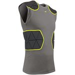 CHAMPRO Men's Tri-Flex Football Padded Sleeveless Compression Shirt Charcoal, Black