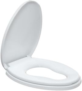 R&T Elongated Toilet Seat with Built in Potty Training Seat, Slow Close Toddler Seat Fits both Adult and Child, Easy To Install & Clean
