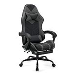 Play haha.Gaming chair Office chair Swivel chair Computer chair Work chair Desk chair Ergonomic Chair Racing chair Leather chair Video game chairs (Grey,With footrest)