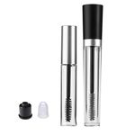 Lansonee 2Pcs Empty Mascara Tube with Eyelash Wand Eyelash Cream Container Bottle, Rubber Inserts Set for Castor Oil 7.5ml and 10ml