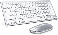 Bluetooth Keyboard and Mouse for Mac, OMOTON Ultra-Slim Keyboard and Mouse Combo, Wireless Keyboard and Mouse for MacOS, MacBook Pro/Air, iMac, Mac Mini, Laptop and PC (Silver)