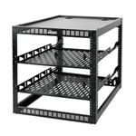 Tecmojo12U Open Frame Network Rack for Servers & AV Gear,Server Rack Floor Standing or Wall Mounted,with 2 PCS 1U Server Rack Shelf & Mounting Hardware, AV Rack for 19" Networking,Servers and Audio