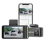 Trenzu 4K Dual Channel Dashboard Camera for Car | Front 4K + Rear 2.5K | 3" Display, 170° View, Parking Mode, Night Vision, Route Recorder | 2 Channel Dash cam for Cars with GPS | App Playback & Share