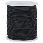 Tenn Well 1mm Elastic String, 100 Meters Elastic Beading Cord Stretchy String for Bracelets, Necklace, Jewelry Making and Crafts (Black)