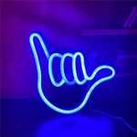 Nordstylee led Hand Shape Finger Neon Sign Lights Hanging Decorative Neon Lights for Home Bedroom Bar Restaurant Christmas Birthday Party Gift Art Wall Decoration Light-Blue