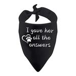 PWHAOO 1 Piece I Gave Her All The Answers Dog Bandana Funny Graduation Dog Bandana Gift (All The Answers D)