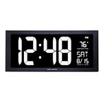 AcuRite 76102M Oversized LED Clock with Indoor Temperature, Date and Fold-Out Stand, 18"