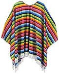 Beistle Cinco De Mayo Mexican Fiesta Serape Poncho Costume Accessory, One Size, Multicolored, 54" x 30"