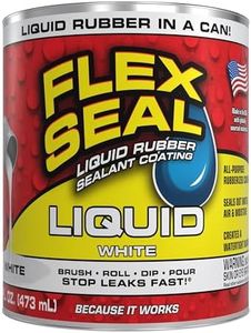 Flex Seal Liquid, Rubber Coating Sealant, Waterproof, Flexible, Breathable, and UV Resistant, Roof Repair, Basements, RV, Campers, Trailers, Marine, EPDM, Masonry, White, 16 oz