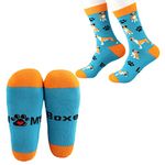 Boxer Socks Gifts Boxer Dog Gifts 2 Pair I Love My Boxer Dog Socks Boxer Dog Mom Owner Lover Gift Boxer Dog Crew Dress Socks (Boxer Socks)