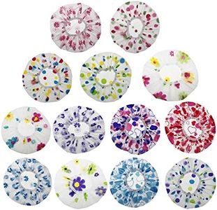 LJY 13 Pieces Assorted Shower Caps Elastic Waterproof Plastic Bathing Salon Hair Cap Lady Salon Hat