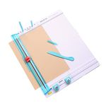 HUIOP Paper Cutter,13095 Paper Trimmer Scoring Board 7 in 1 Craft Paper Cutter Blades Scoring Tool with Paper Folding for Making Photo Scrapbooking Gift Card Label Cardstock 12 x 12 inch