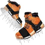 comglo Upgraded Lawn Aerator Shoes, Aluminum Soleplate Sandals with Stainless Steel Spikes Aeration Shoes, All Straps Assembled with Rivets, Adjustable Grass Aerarator Shoes