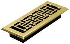 Decor Grates AJH310 3-Inch by 10-Inch Oriental Floor Register, Polished Brass Finish