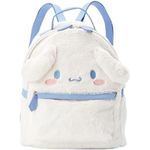 Asweeting Kawaii Cinnamoroll My Melody Plush Bag,Cute Lolita JK Plush Figure Backpack School Handbag,Girl Gift (White)