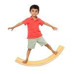 Shumee Waldorf Wooden Curvy Rocker Balance Board (3 Years+) | Multicolor | 2000 gms | Eco friendly & Organic | Non Toxic | Active Play | 100% Child Safe