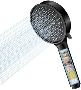Cobbe Hard Water Filter Shower Head with 6 Spray Modes, High Pressure Water Saving Shower Head with 20 Layers Filtration, Power Shower Heads with Filter for Residual Chlorine Remove, Black